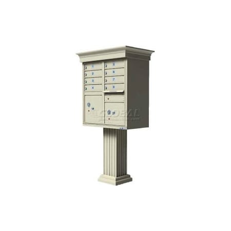 Florence Mfg Co Vital Cluster Box Unit w/Vogue Classic Accessories, 8 Unit & 2 Parcel Lockers, Sandstone 1570-8VSD